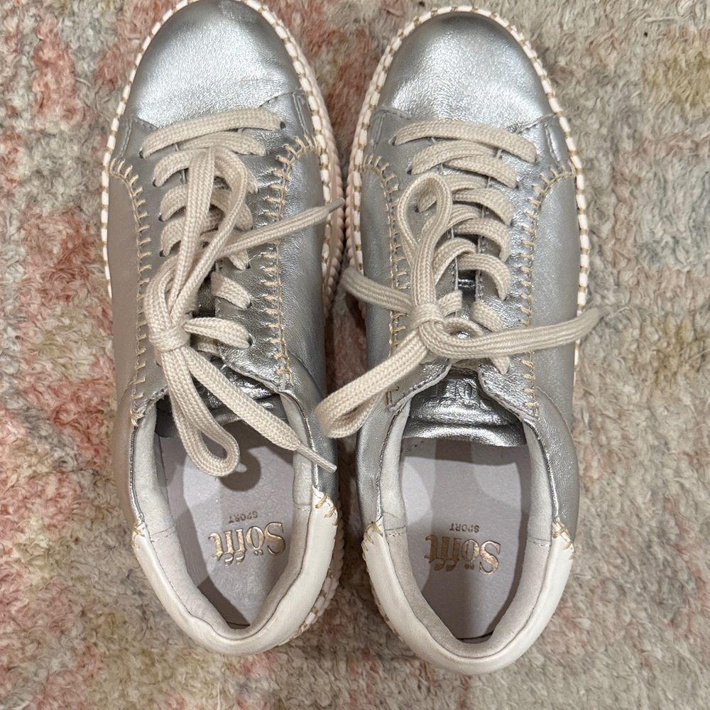 Soft Surroundings Metallic Silver Sneakers